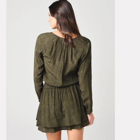 RAILS Women's Jasmine Dress Olive Speckled Lightweight Smocked Size Medium - Picture 6 of 12